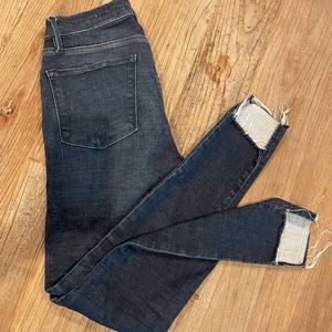 Frame Denim, Le Skinny de Jeanne. Dark wash high waisted skinny jeans